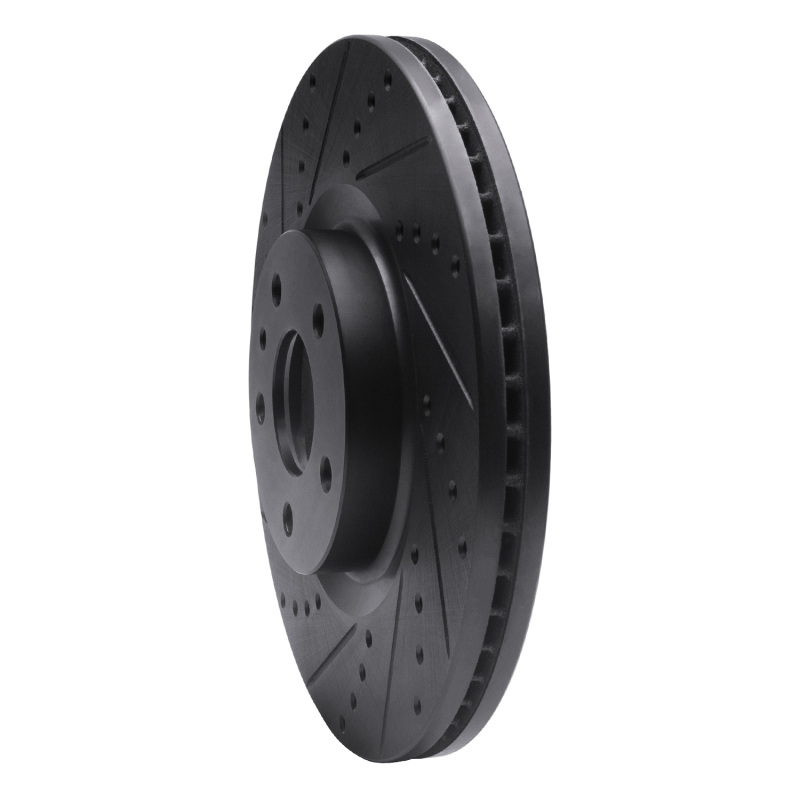 Ford Fusion Brake Rotor (1) - Front Left - R1 Concepts - Drilled & Slotted - Black - `13-`20